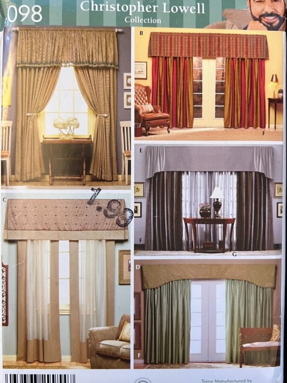 Simplicity Sewing Pattern 4098 Christopher Lowell Collection Valances and Panels